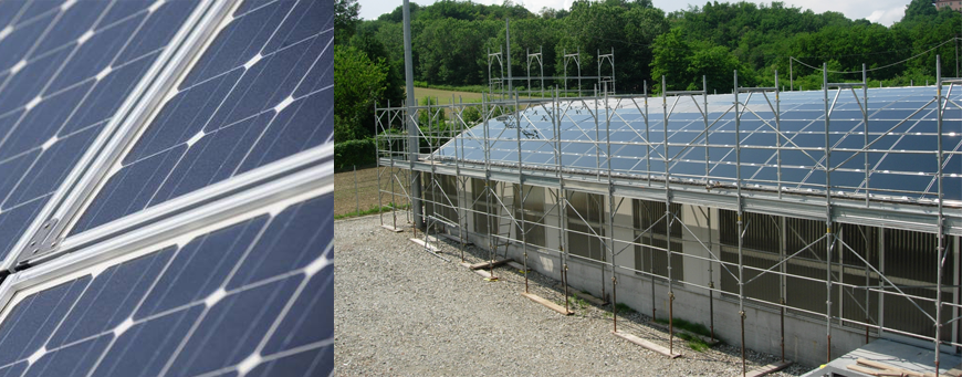 Impianto fotovoltaico su serra